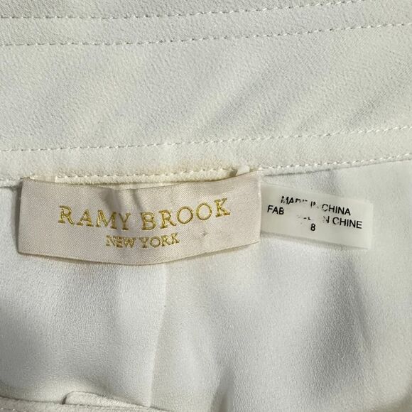 Ramy Brook Pamela Pleated Shorts Women's 8 White High Rise Wide Leg - Picture 5 of 11